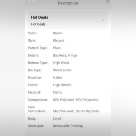 SHEIN 2XL brown fringe trim cut out tie back halter one piece swimsuit - Picture 8 of 11